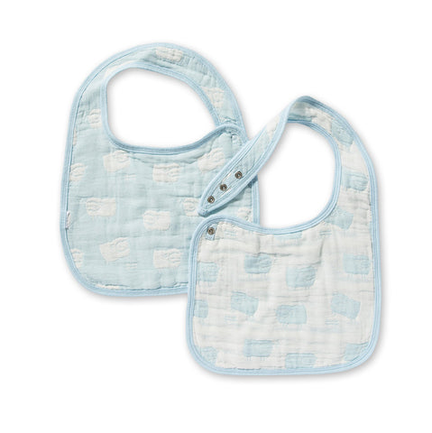 Jacquard Bibs Set - Sheep Blue