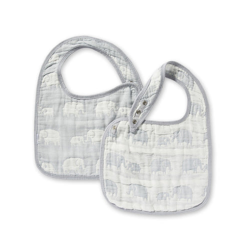 Jacquard Bibs Set - Elephant Grey