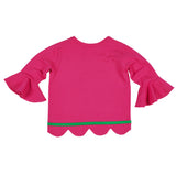 Girls Bright Pink Top with Flowers