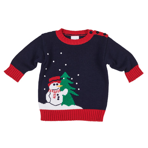 Navy Snowman Sweater