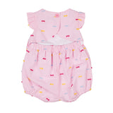 Baby Girls Pink Stripe Romper with Fringes