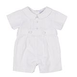 Baby Boys White Wale Pique Shortall