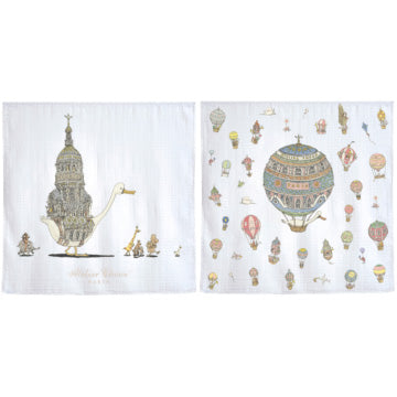 Organic Mini Swaddles Gift Set - Atelier Choux+Hot Air Balloons