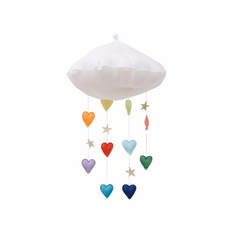 Luxe Cascading Bright Rainbow Heart Cloud Mobile