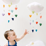 Luxe Cascading Bright Rainbow Heart Cloud Mobile