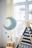 Luxe Cascading Moon Mobile in Sky + Sapphire Blue