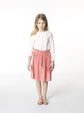 Girls Long Sleeve Poplin Blouse with Ruffled Collar