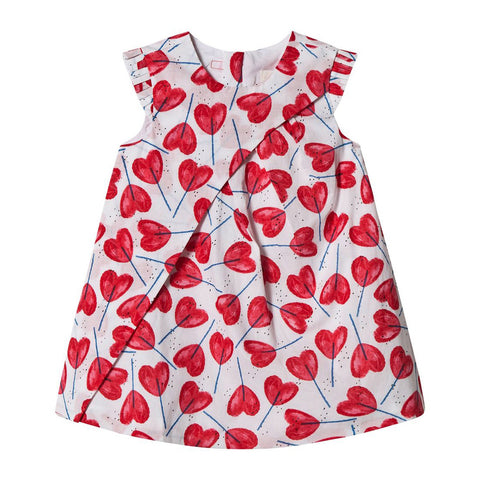 Hearts Print Percale Dress
