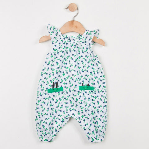 Baby Girl Printed Linen/Cotton Jumpsuit