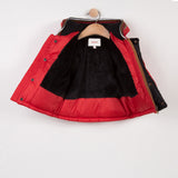 Baby Boys Red Coated Hooded Parka