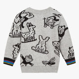 Baby Boys Knit Animal Printed Sweater