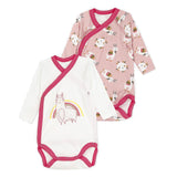 Baby Girls Set of 2 Llama Printed Bodysuits