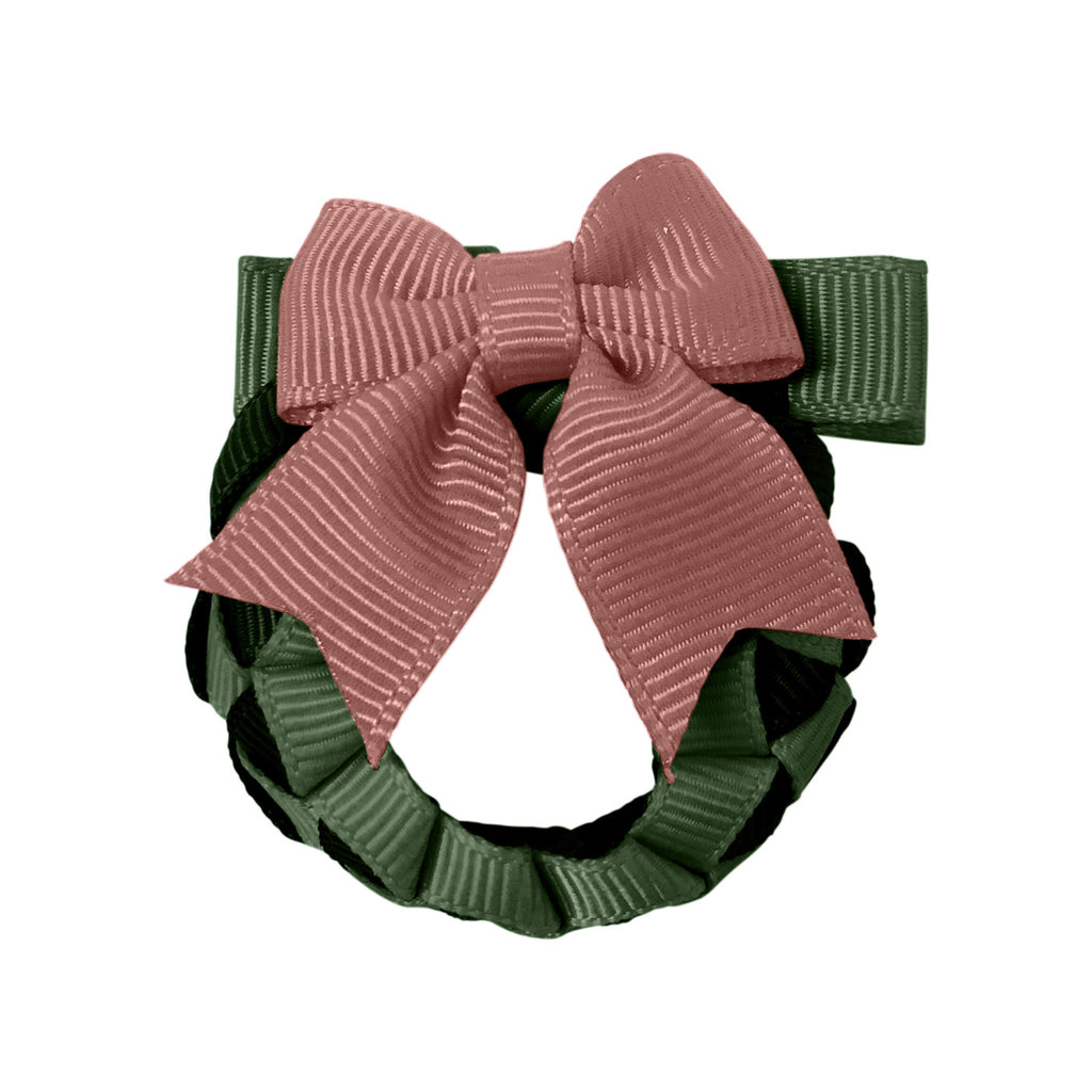 Christmas Wreath Hair Clip - Pink