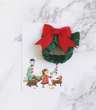 Christmas Wreath Hair Clip - Scarlet Red