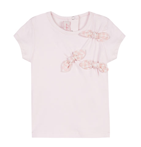 Girls Pink Bow T-Shirt