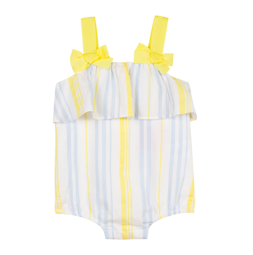 Baby Girls Yellow Striped Rompers