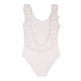 Girls Pale Pink Ruffle Swimsuit