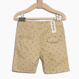 Boy's Beige Shorts with All Over Print