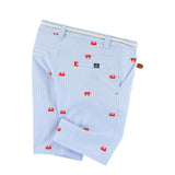 Boys Striped Shorts with Crab Embroidery