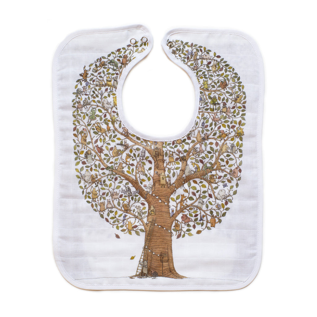 GOTS Certified Organic Large Bib - Friends & Family Tree