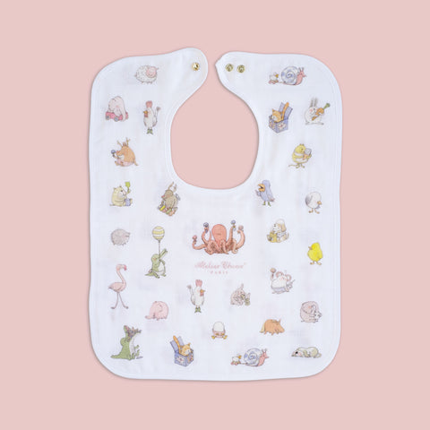 GOTS Certified Organic Large Bib - Bébé Choux - Gold Snaps