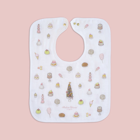 GOTS Certified Organic Large Bib - Sweet Pie - Gold Snaps