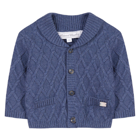 Horizon Blue Cable-Knit Cardigan