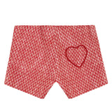 Girls Red Herringbone Shorts