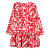 Girls Red Dress with Club Print