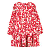 Girls Red Dress with Club Print