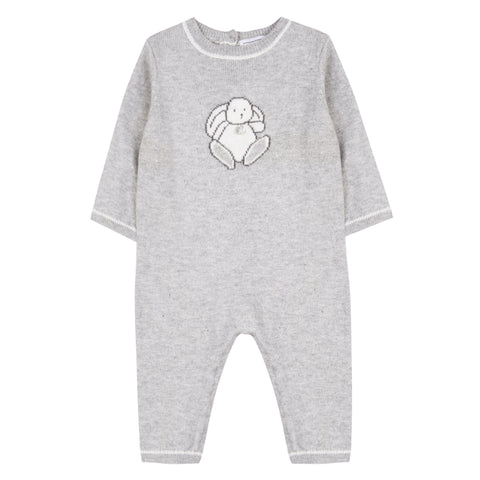 Baby Grey marl Augustin the Rabbit Onesie