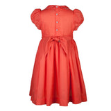 Girls Penelope Smock Dress-Coral