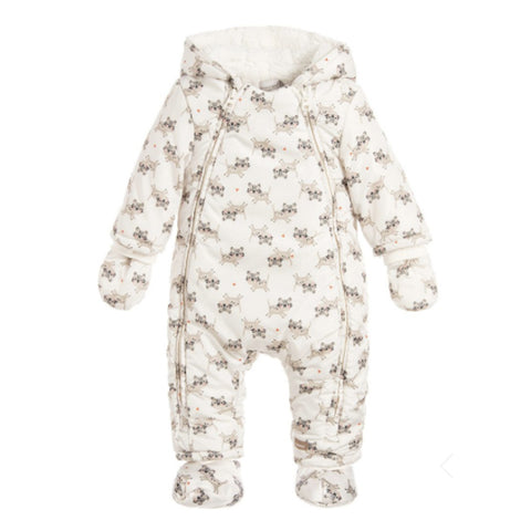 Ivory Patterned hooded Coverall