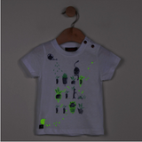 Glow-in-the-Dark Botanical Design T-Shirt