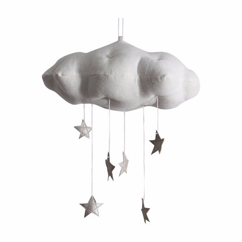 Standard Star Cloud Mobile in White and Silver