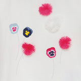 Baby Girls White Pompom T-shirt