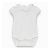 Baby Girls White Bodysuit with Embroidery