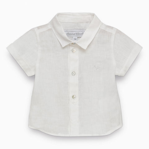 Baby Boys White Short-Sleeved Shirt