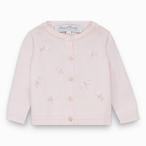Baby Girls Pale Pink Dragonfly Cardigan