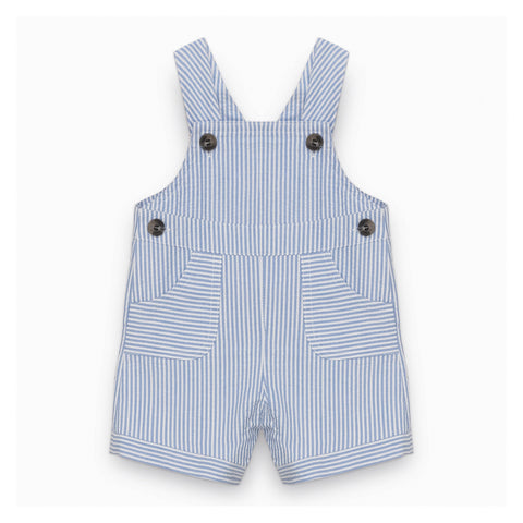 Baby Boys Ocean Blue Seersucker Dungarees