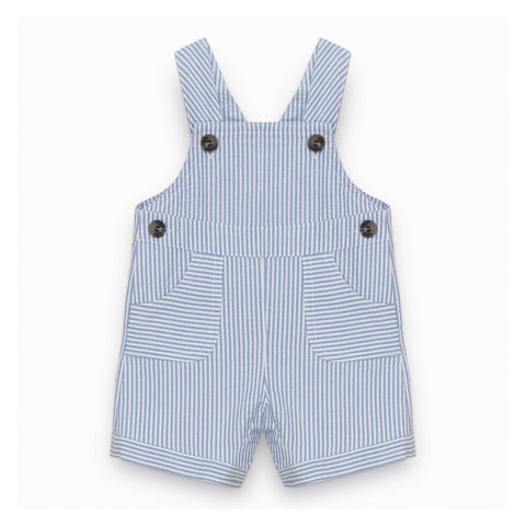 Baby Boys Ocean Blue Seersucker Dungarees