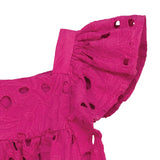 Baby Girls Fuchsia Broderie Anglaise Dress