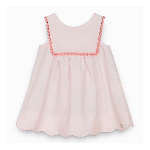 Baby Girls Pale Pink Dress with Pompoms