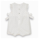 Two-tone White Swiss Dot Romper Suit
