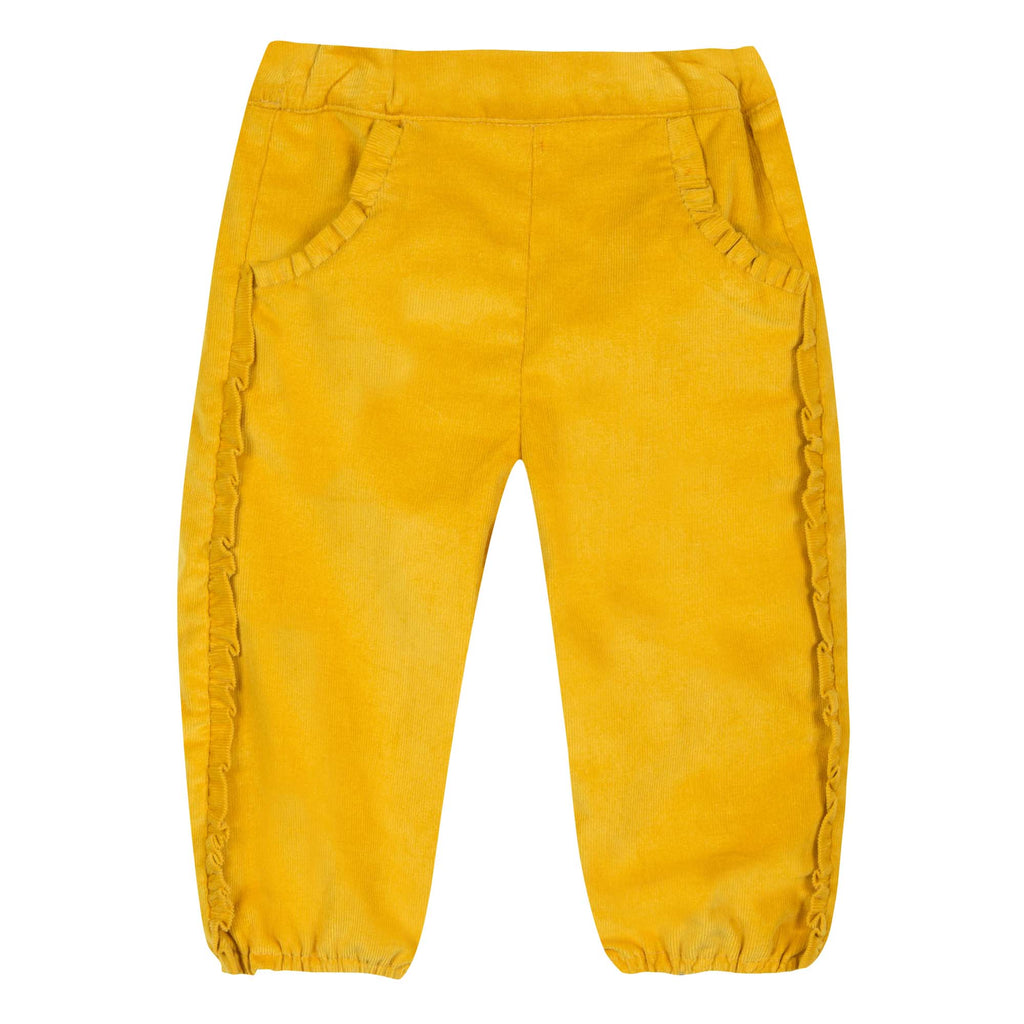 Baby Girls Saffron Fine-Ribbed Corduroy Trousers
