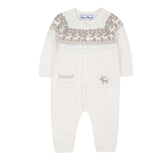 Mother-of-Pearl Deer Long-Sleeved Romper Suit - Pearl