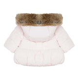 Baby Girls Pale Pink Down Jacket with Bows