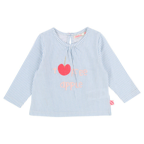 Baby Girls Long Sleeve Tee with Apple Graphic