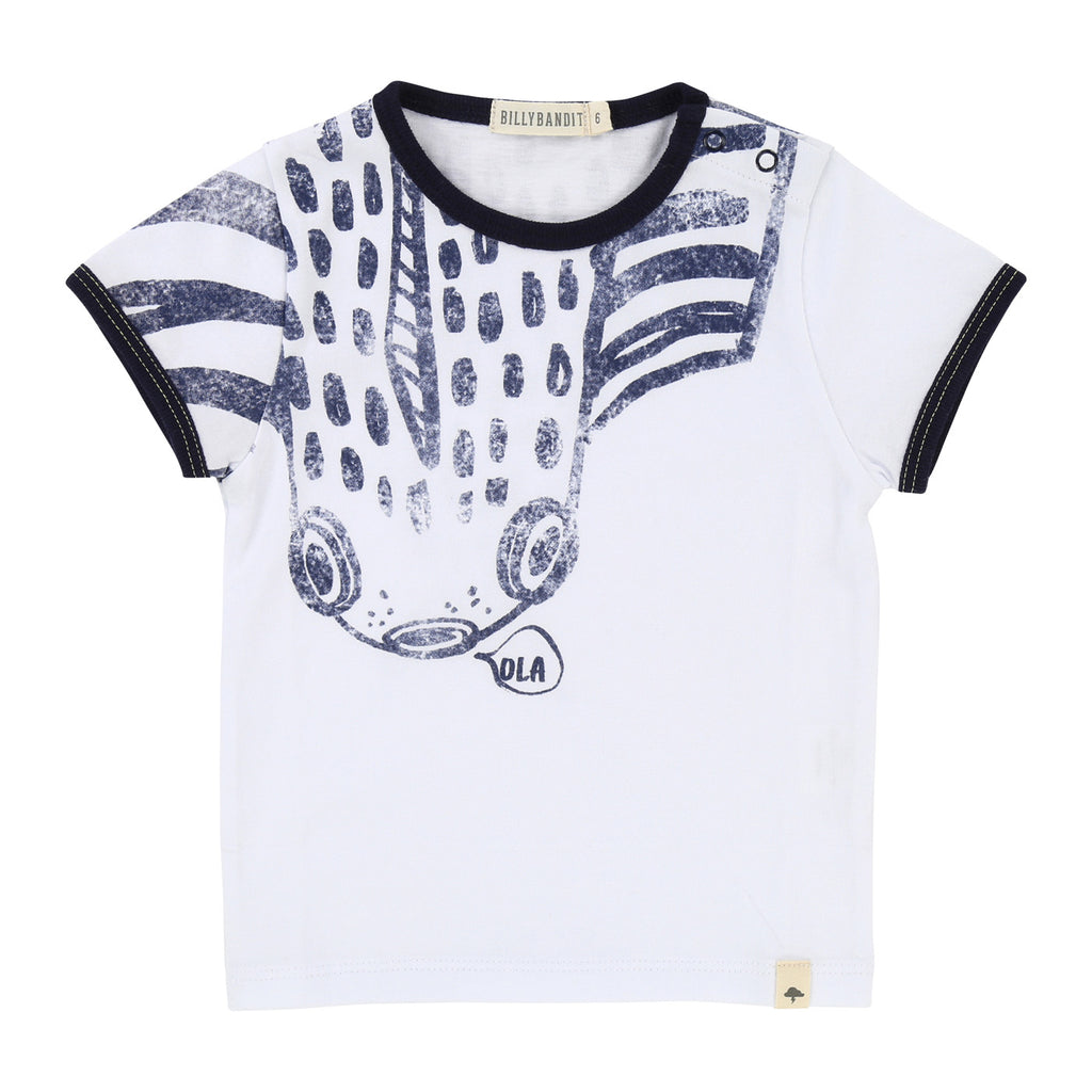 Baby Boys Large Fish Graphic Tee with Contrast Trim