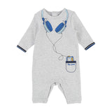 Baby Boys Trompe-L'Oeil Headphone Onesie